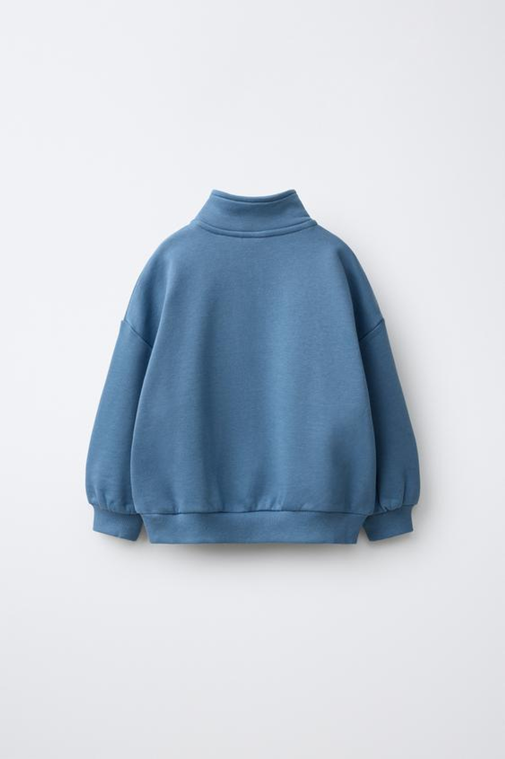 ZARA ТОЛСТОВКА С ВОРОТНИКОМ-СТОЙКОЙ, УТИНО-СИНИЙ