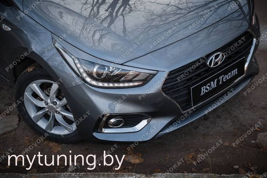 Реснички на фары для Hyundai Solaris II