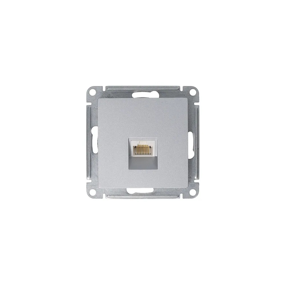 ATLASDESIGN РОЗЕТКА компьютерная RJ45 кат. 5e, механизм, АЛЮМИНИЙ