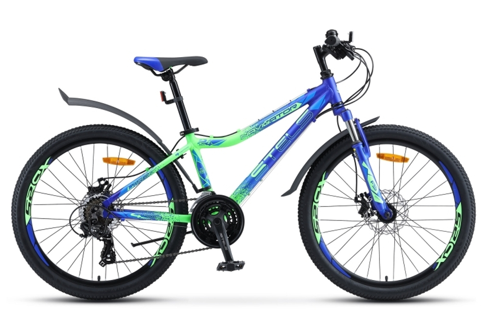 Велосипед Stels Navigator-450 MD 24" V030 (синий/неоновый_зелёный)