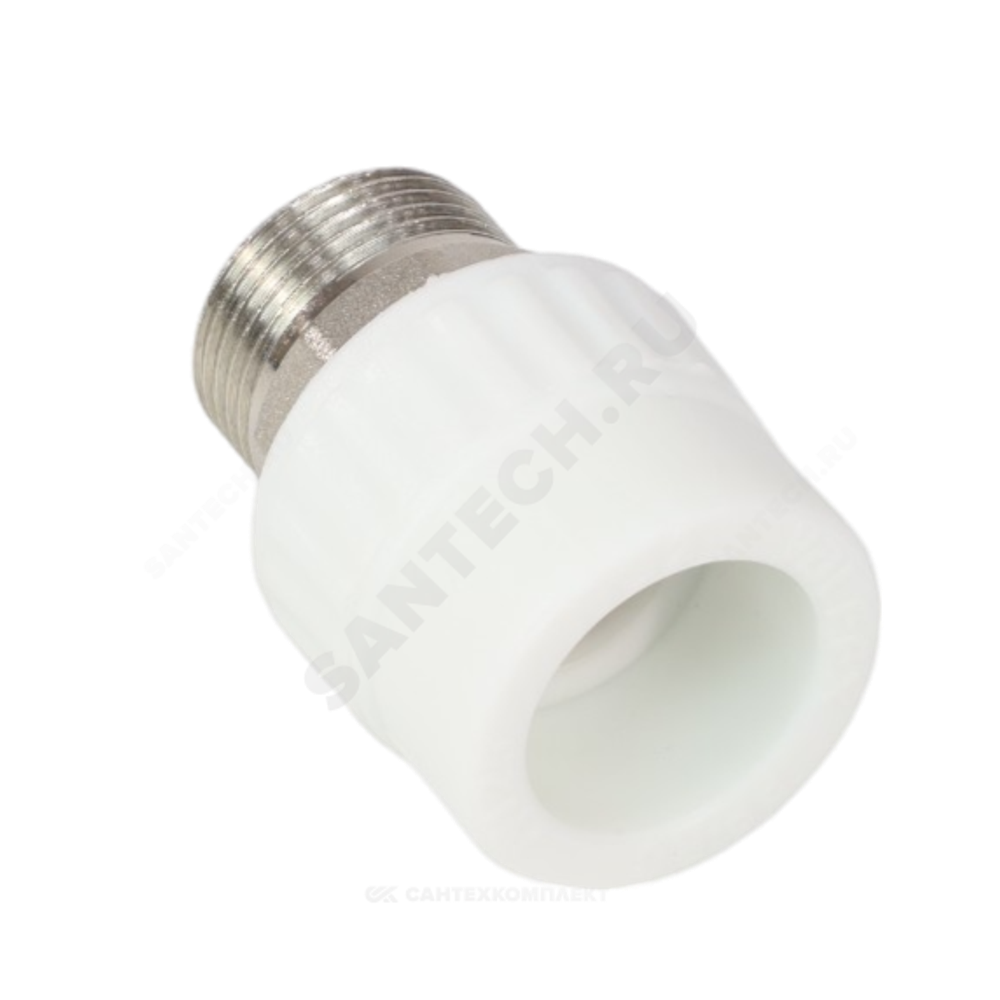 Муфта PP-R комбинированная белая Дн 50х1 1/2" НР под ключ VALFEX 10135050