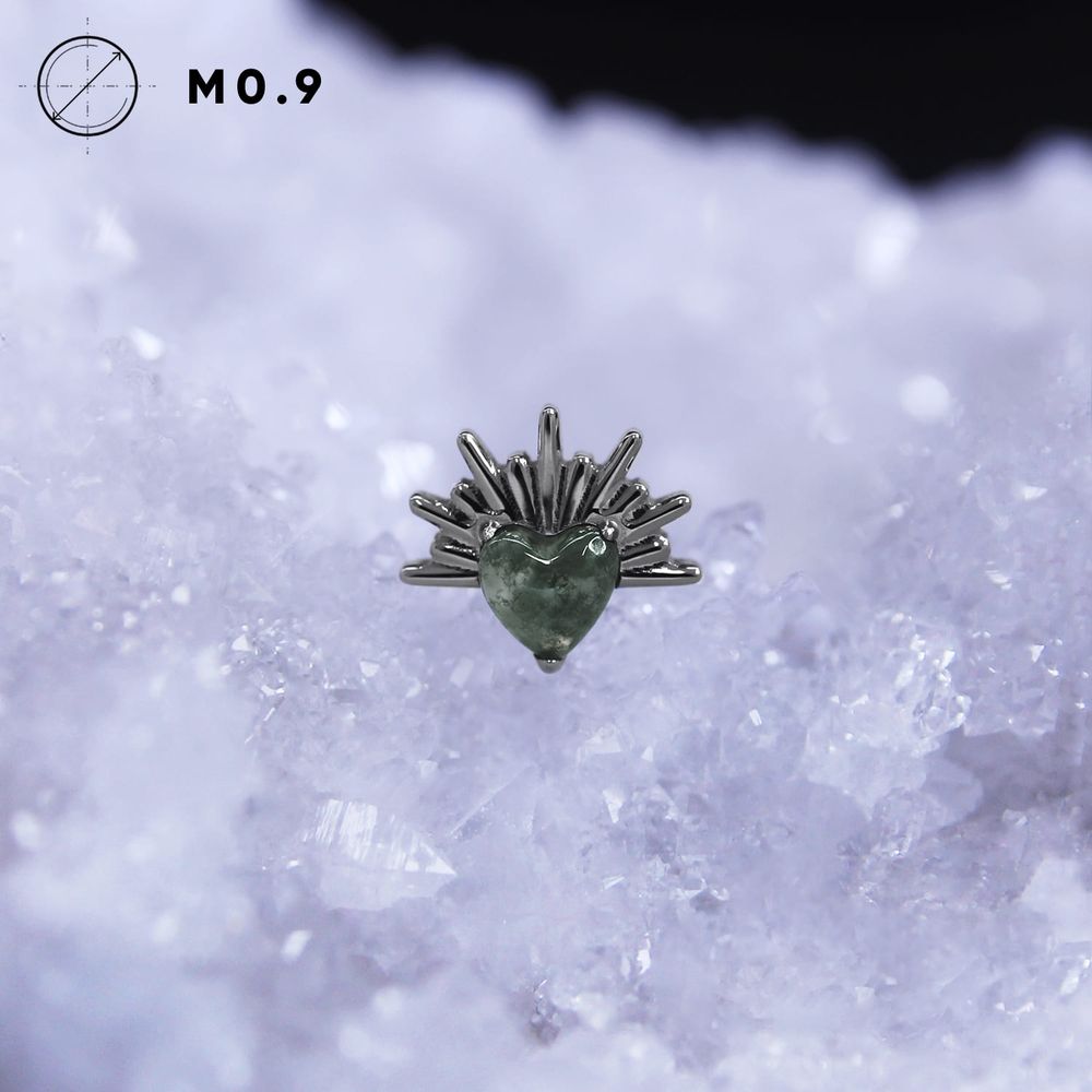 Heart Blessed Moss Agate Heart Blessed Moss Agate