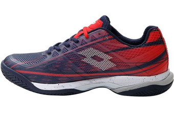 Мужские кроссовки теннисные Lotto Mirage 300 Clay - navy blue/all white/red poppy
