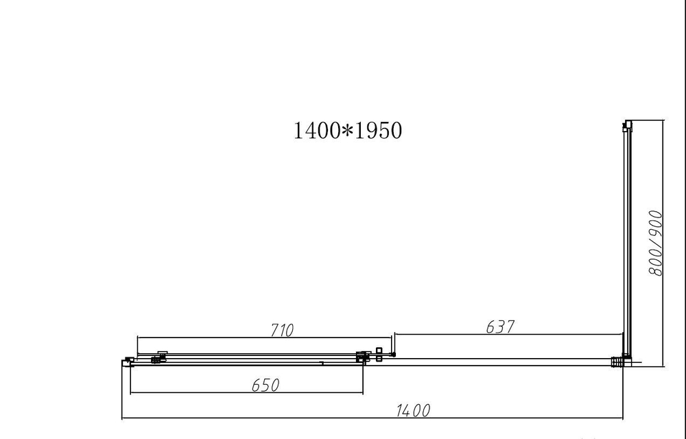 Душевой уголок Слим-Н (Slim-N) VSR-4SN9014CL, 1400*900, хром, стекло прозрачное,