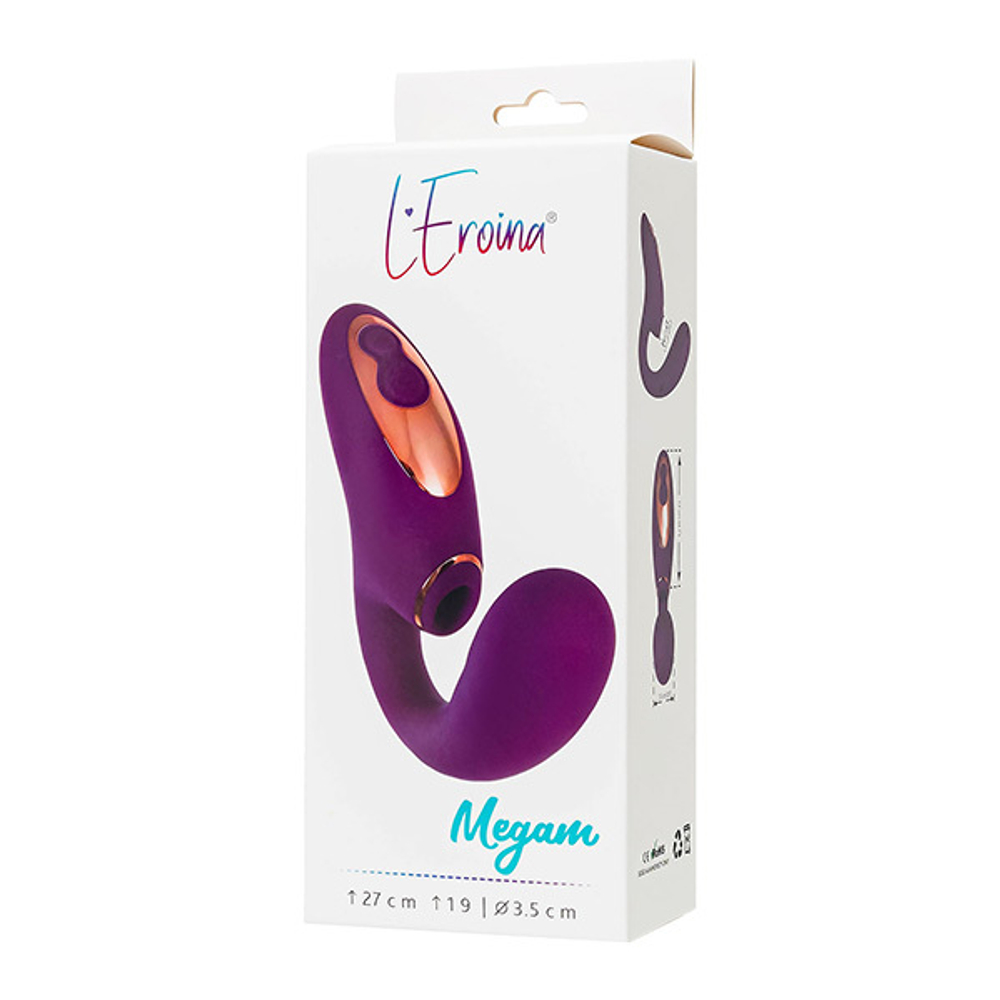 Фиолетовый вибромассажер с клиторальной стимуляцией ToyFa L'Eroina Megam 561033