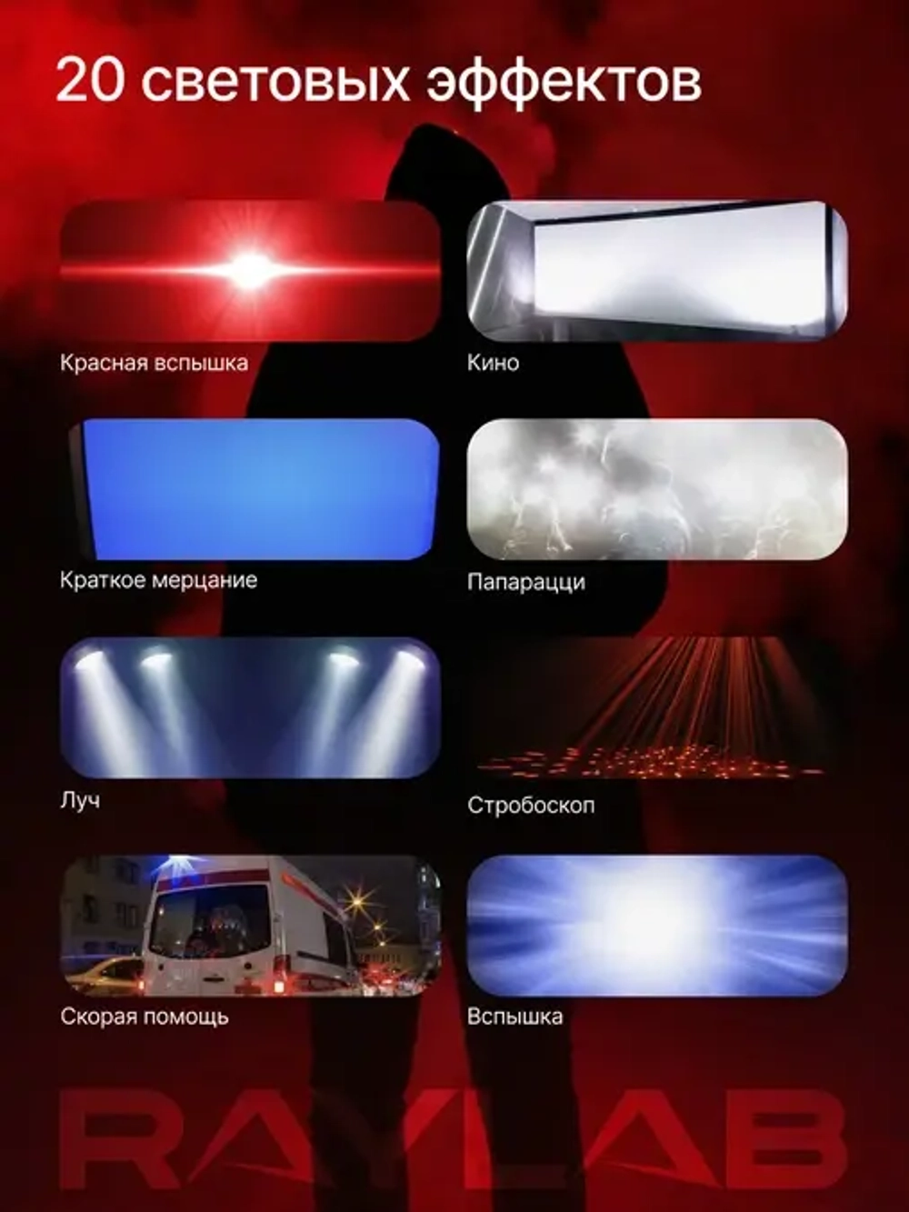 Осветитель светодиодный Raylab RL-40RGB-DR 2500K-6500K 3400mAh c рефлектором и диффузором
