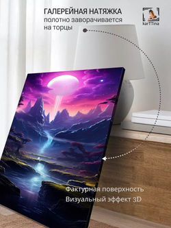 Картина на стену "Ночной водопад" 30х40см 1шт.