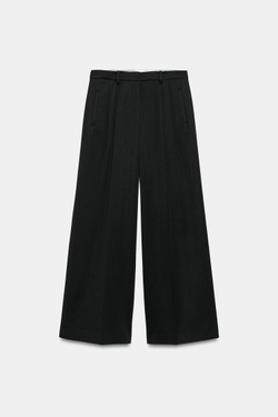 ZARA БРЮКИ СО СКЛАДКАМИ — ZW COLLECTION, ЧЕРНЫЙ