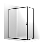 Душевое ограждение Ambassador Forsa 17021221AB-100AB (150х100х200) прямоугольник,черный,стекло прозрачное,раздвижная,2 места