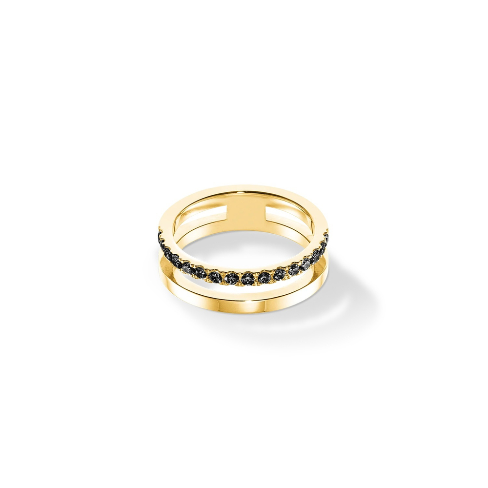 Кольцо Coeur de Lion Black-Gold 0136/40-1316 54 размер 17,2
