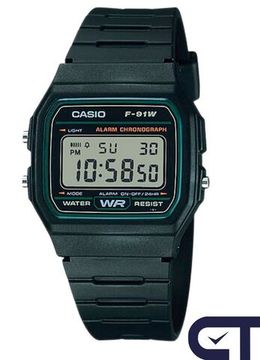 Casio F-91W-3 — мужские цифровые часы с секундомером и будильником