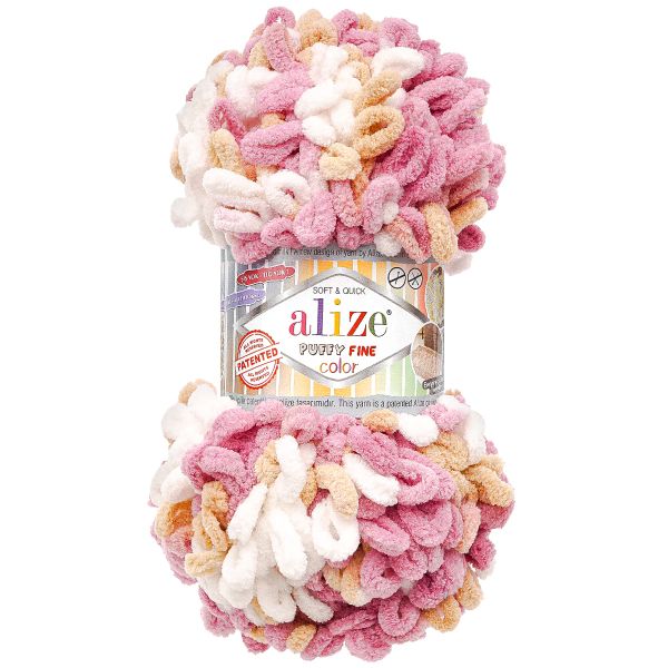 Пряжа Alize (Ализе) Puffy Fine Color / уп.5 мот. по 100 г, 14,5 м, 6402