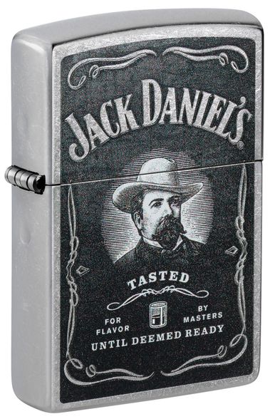 Цена наЗажигалка ZIPPO Jack Daniels® с покрытием Street Chrome, латунь/сталь, серебристая