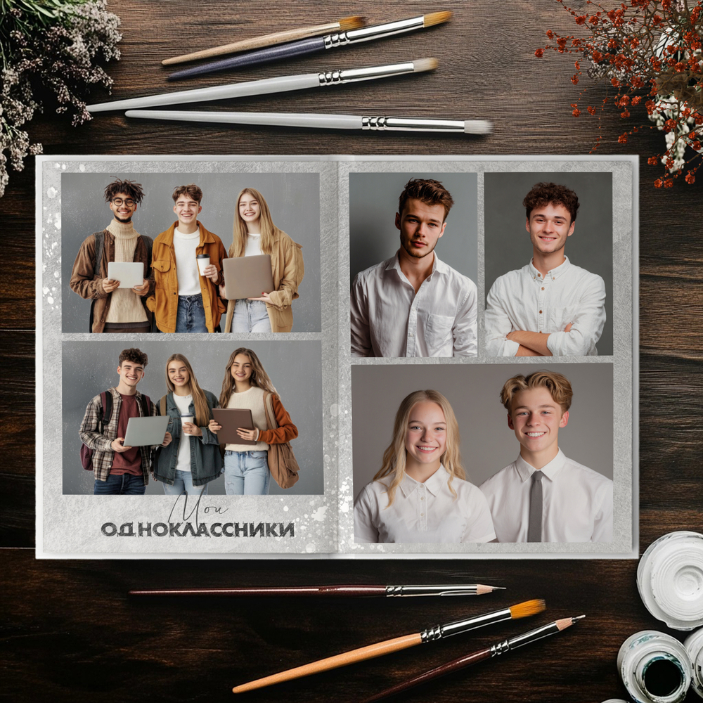 PSD-Шаблон фотокниги "White Grunge"