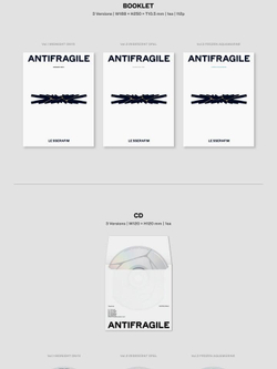 Альбом LE SSERAFIM - ANTIFRAGILE 2nd Mini Album 3 Version SET