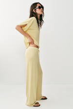 БРЮКИ WIDE LEG ИЗ ТКАНИ В РУСТИКАЛЬНОМ СТИЛЕ — ZARA