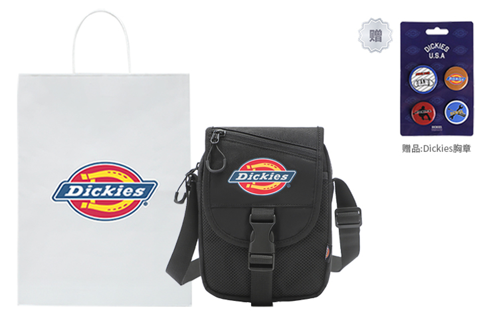 Dickies 100th Anniversary Polyester Cell Phone Pouch, Shoulder Bag, Crossbody Bag Unisex Black