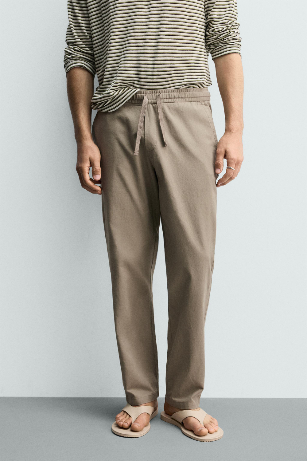 БРЮКИ RELAXED FIT ИЗ ХЛОПКА И ЛЬНА — ZARA · 4470/460