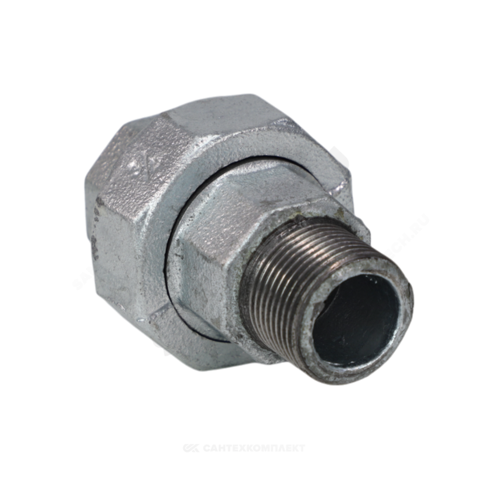 Соединитель прямой американка чугун оц Ду 15 (1/2") ВР/НР Fittex PLUS