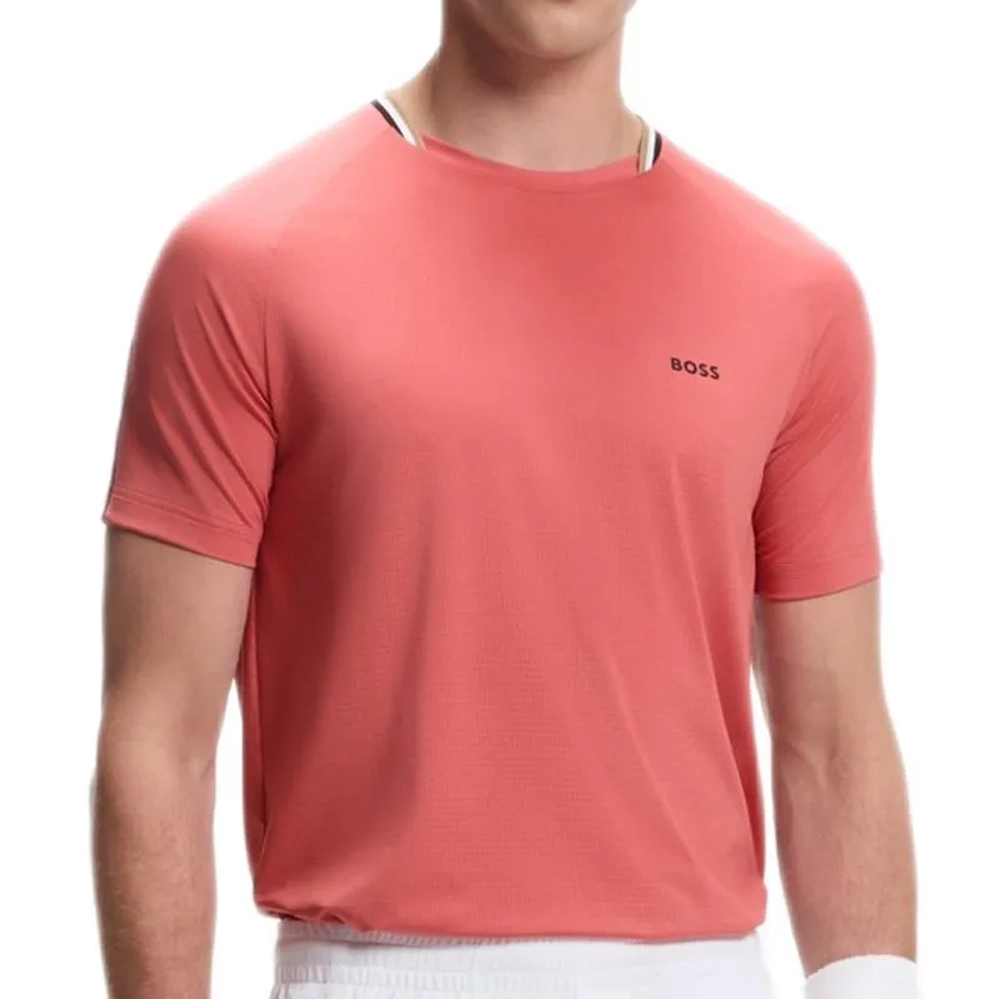 Мужская теннисная футболка BOSS TOC Court - medium pink