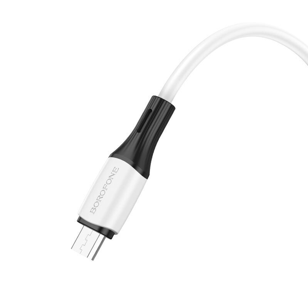 Кабель Borofone BX79 USB-microUSB 2.4A 1м Silicone White