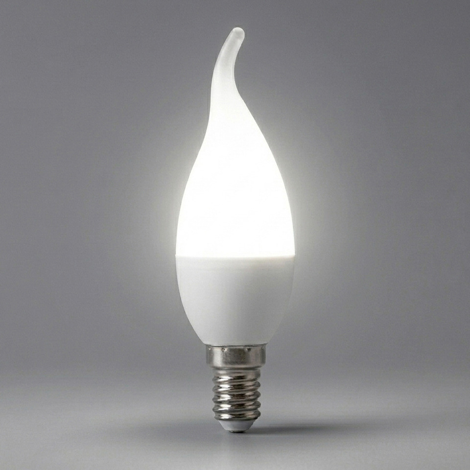Лампа светодиодная LED 7вт Е14 белый матовая свеча на ветру LB-97 25761 FERON