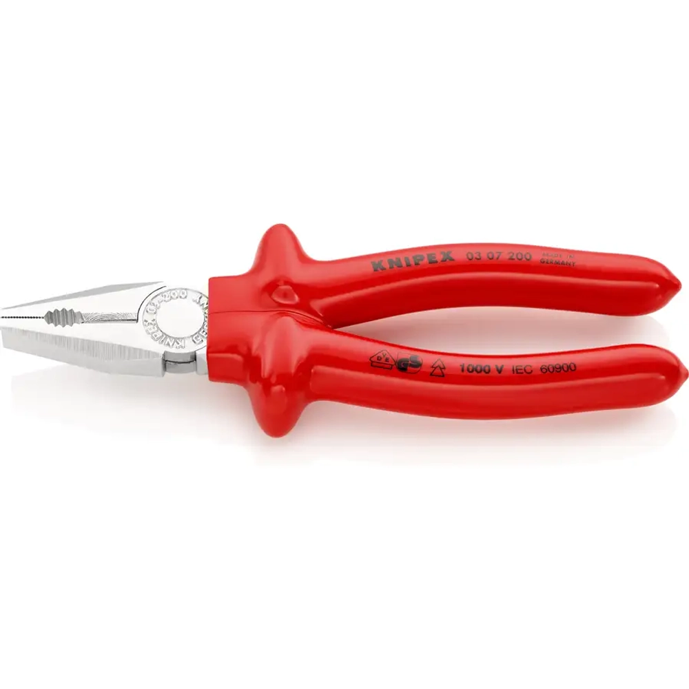 Плоскогубцы комбинированные хромированные 200 мм Knipex 03 07 200