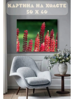 Картина на стену 40 X 50 Красные цветы