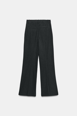 ZARA БРЮКИ В ТОНКУЮ ПОЛОСКУ С ВЫСОКОЙ ПОСАДКОЙ — ZW COLLECTION, СЕРЫЙ