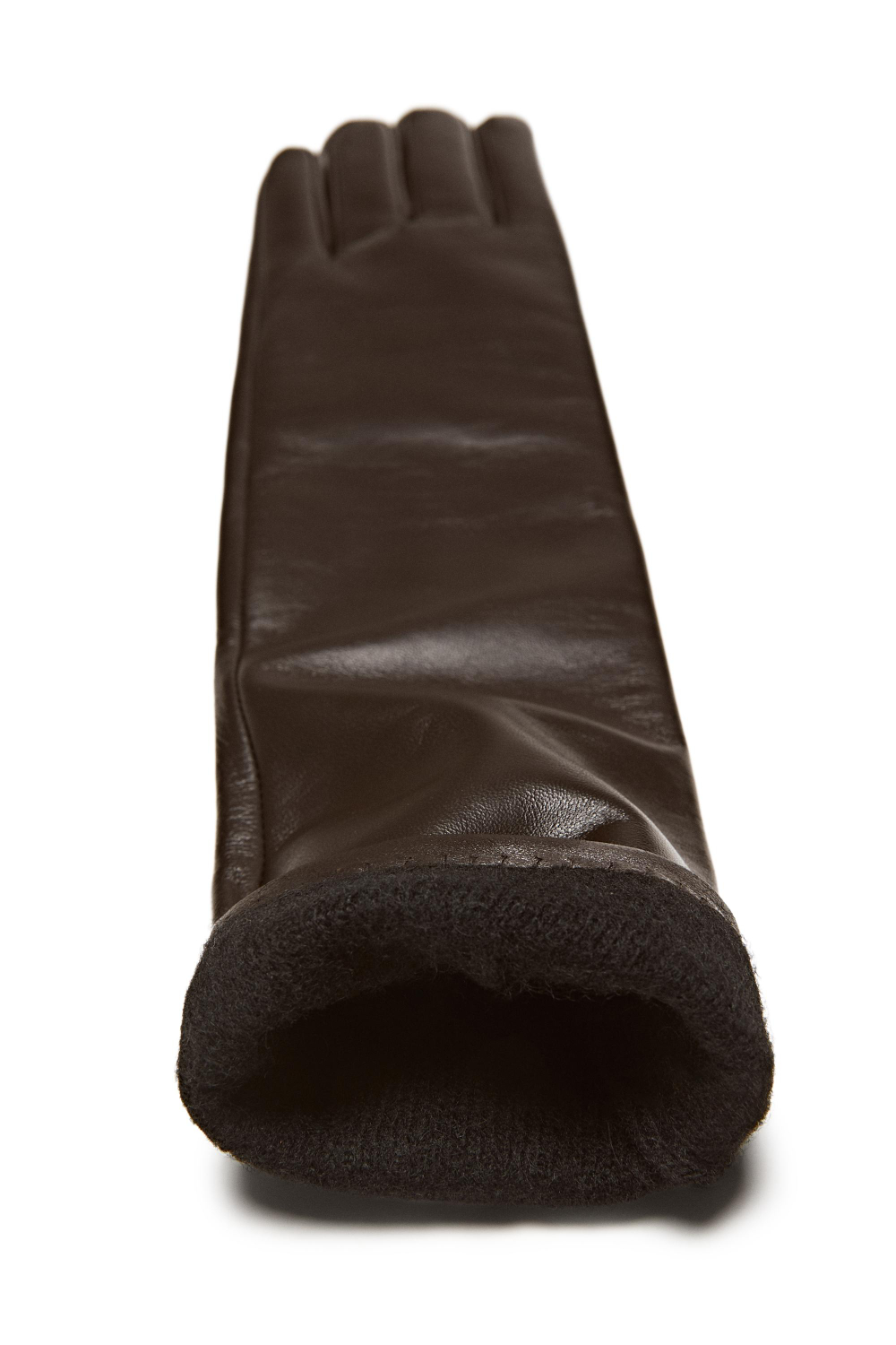 Massimo Dutti Длинные перчатки из кожи наппа - Limited Edition, коричневый