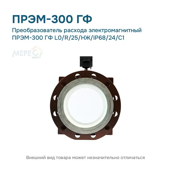 Преобразователь расхода электромагнитный ПРЭМ-300 ГФ L0/R/25/НЖ/IP68/24/C1