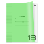 Тетрадь 18л клетк "UniTone. Neon" пласт.обложка,неон салатовый ( BG)