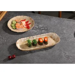 Блюдо прямоугольное 35*14 см h3,5 см 630 мл Pearl Sea Stone Frutti di Mare P.L. [4]