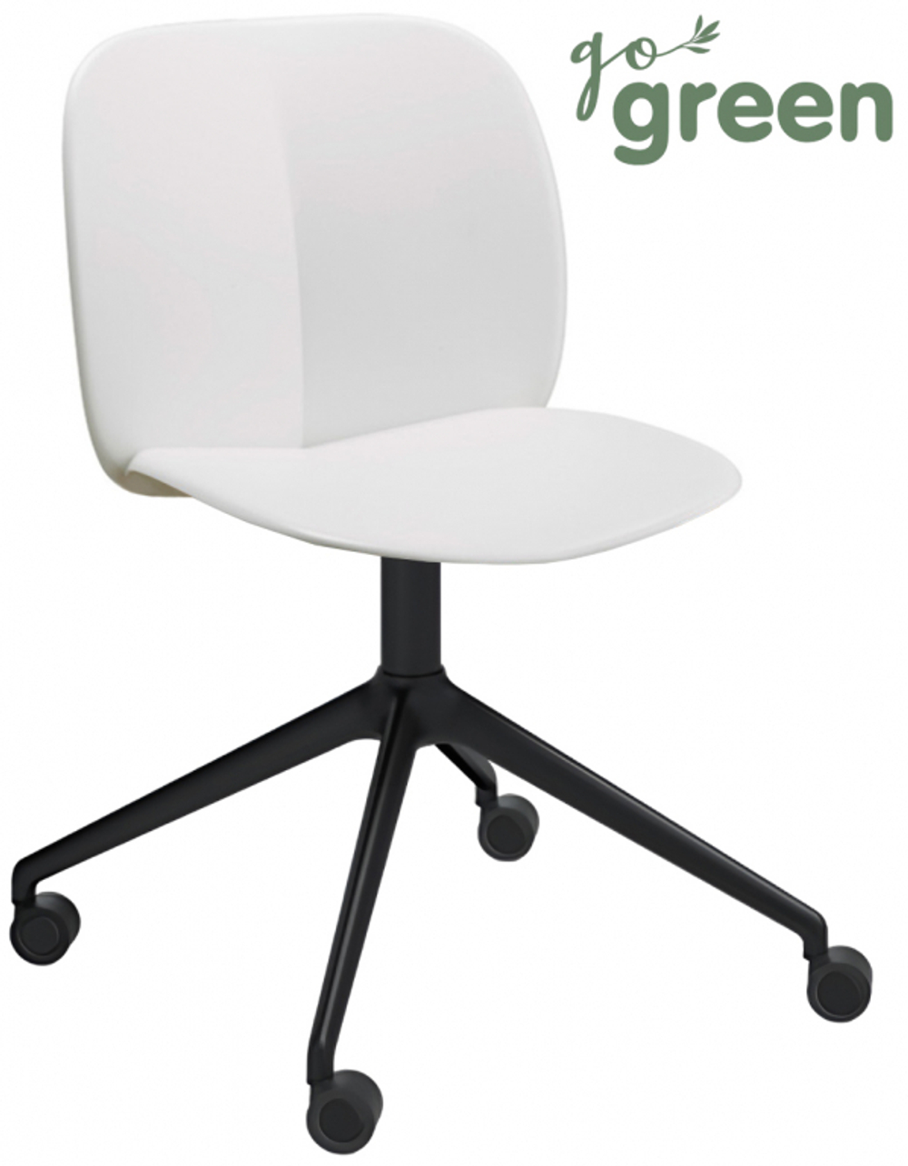 Стул офисный пластиковый Scab Design Mentha Go Green, черный, лен