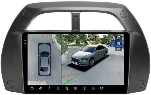 Магнитола для Toyota RAV4 2 2000-2003 - FarCar BX3064M-360 монитор 9.5" 2K QLED на Android 13, Быстрая, CarPlay, 4G SIM-слот, 4 камеры в комплекте