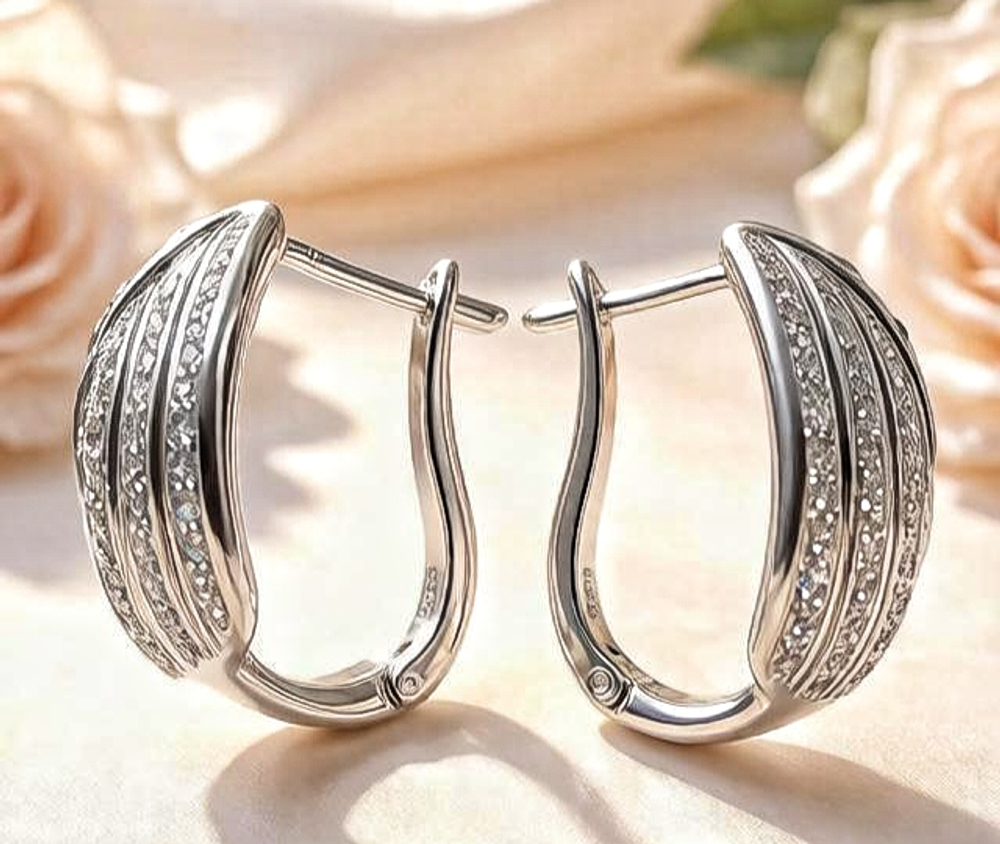 Ювелирные серьги из серебра 925 пробы