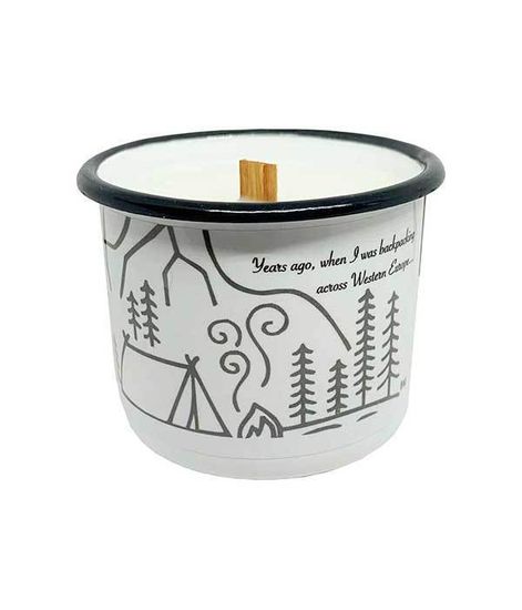 №68 Кокосовая вода, свеча в кружке с деревянным фитилем Camping mug, Nomkamo