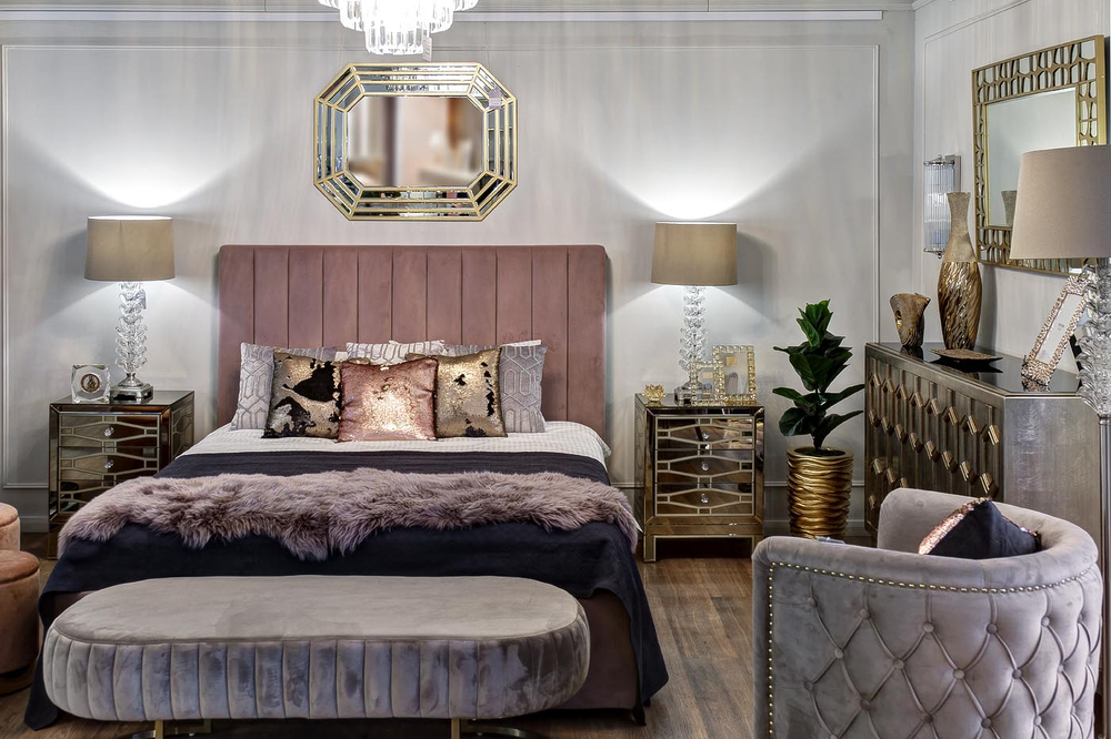 Банкетка Garda Decor велюр серо-беж, метал.основ.135*54*45 см