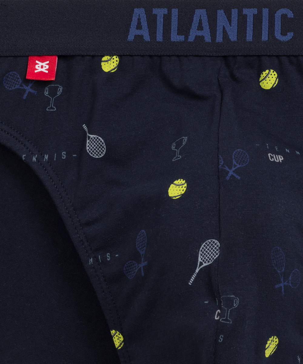 Мужские трусы слипы спорт Atlantic, набор 3 шт., хлопок, темно-синие, 3MP-171