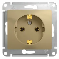 Розетка с заземлением без шторок Systeme Electric Glossa Титан GSL000443