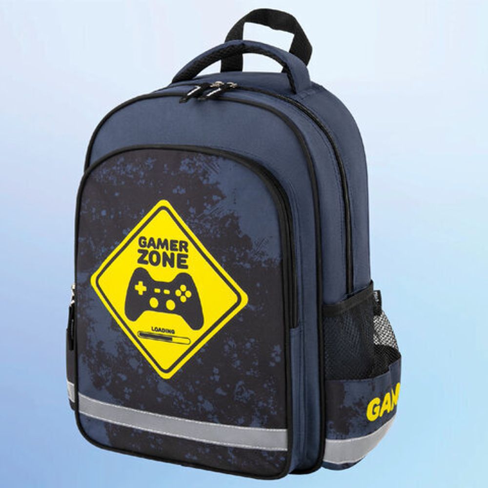 Рюкзак ПИФАГОР SCHOOL, 1 отделение, 3 кармана, "Game zone", 38x28х14 см, 271407