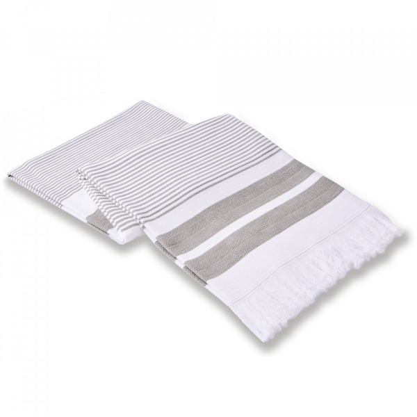 Пештемаль 100x180 L'appartement Kelsie white/warm grey белый/дымчатый