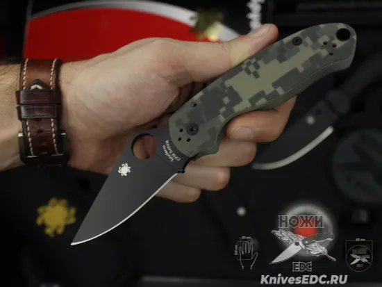 Нож складной Spyderco Para 3 223GPCMOBK c черным клинком CPM-S45VN, рукоять камуляжный G10