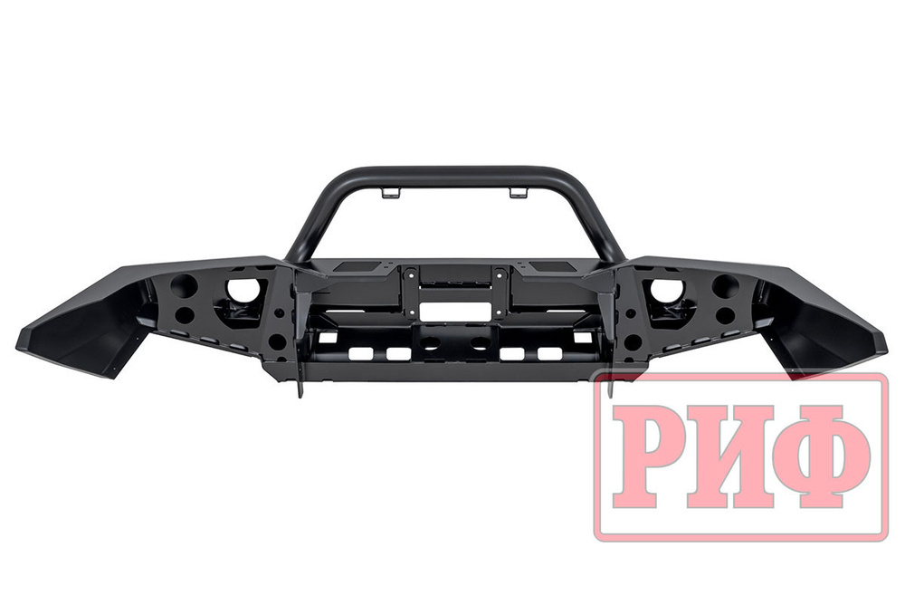 Бампер силовой передний Toyota Land Cruiser Prado 120 c доп. фарами, центральной дугой, защитой бачка омывателя РИФ