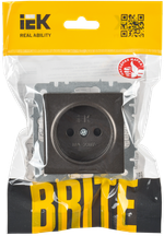 BRITE Розетка 1-местная без заземления с защитными шторками 10А РСш10-2-БрТБ темная бронза IEK