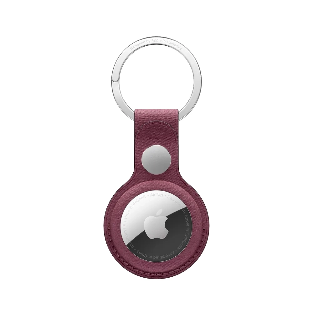 Тканевый брелок с заводным кольцом Apple FineWoven Key Ring для AirTag, Mulberry (Красная шелковица)