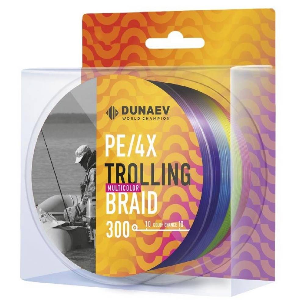 Шнур DUNAEV TROLLING BRAID PE X4 300м 0,24мм