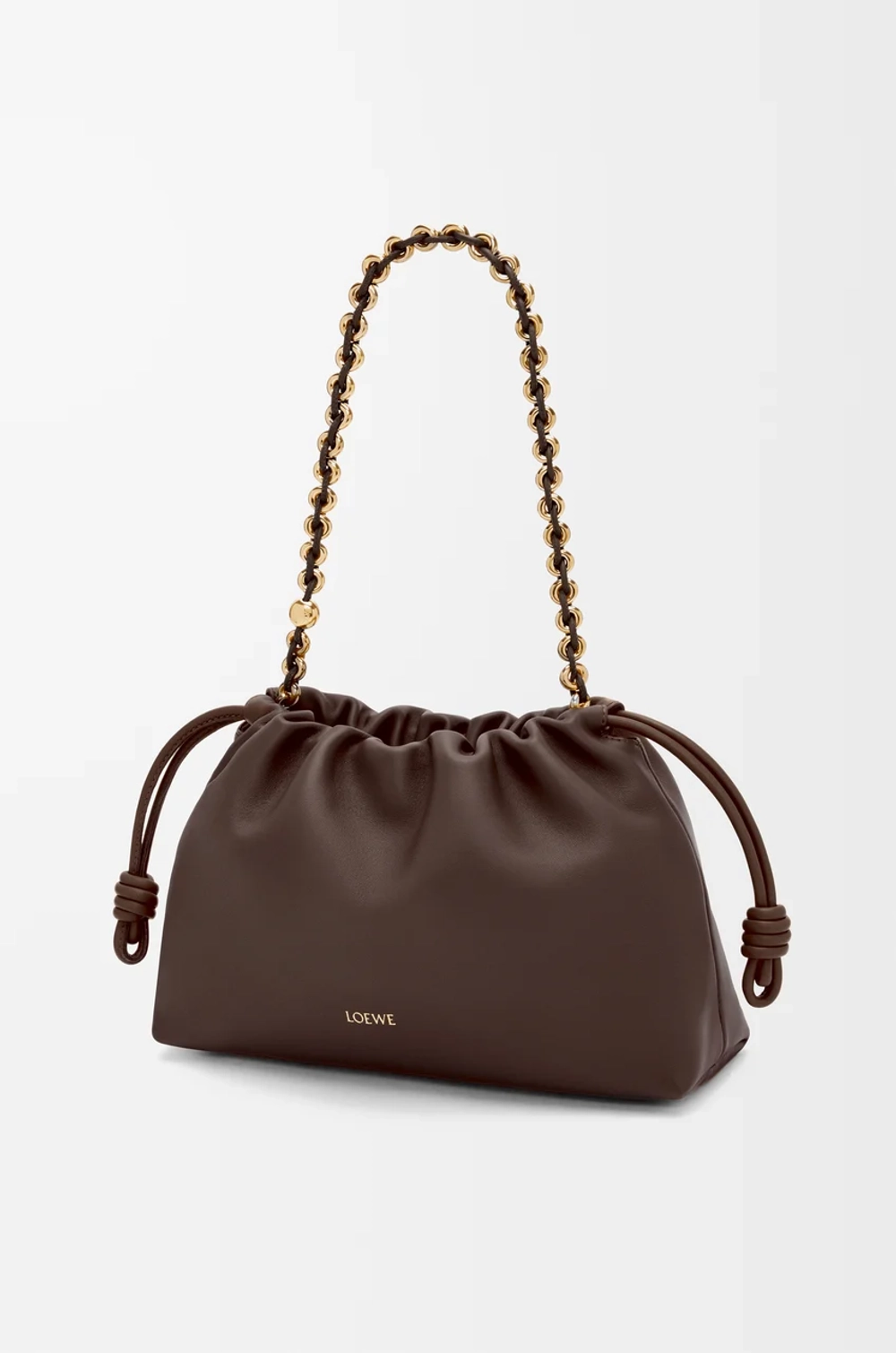 Loewe Сумка Flamenco среднего размера из мягкой кожи ягненка наппа, темно-каштановый