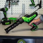 Пистолет для герметиков акк. Greenworks G24CAU, 24V, макс 310 мл, 1400–2900Н,1-10 мм/с, c 1хАКБ 2Ач и ЗУ (3501707UA)
