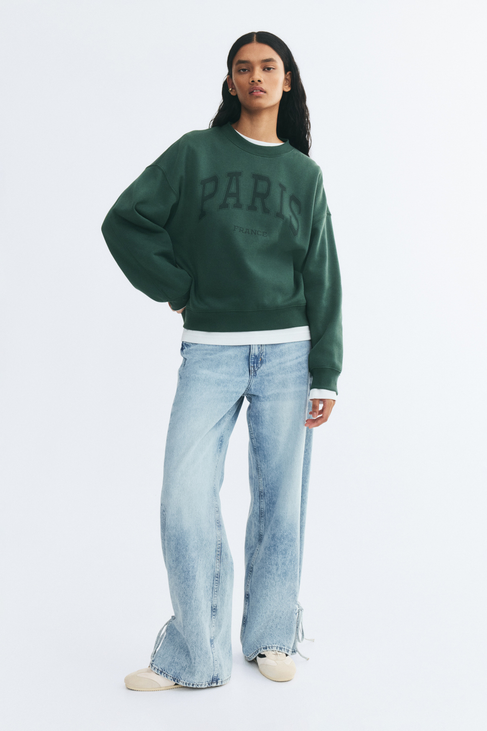 Свитшот оверсайз с принтом - H&M